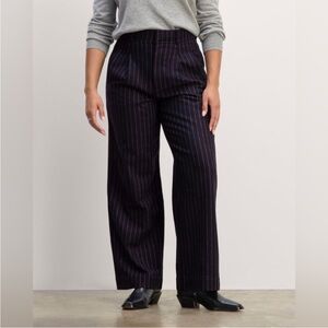Everlane Pinstripe The Draper Wide Leg Wool Blend Pants